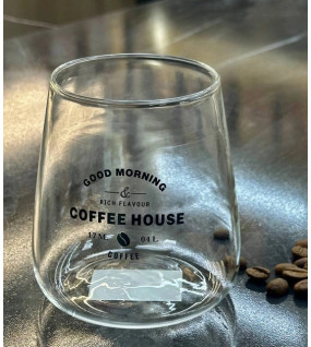 Cклянка з жароміцного скла Good Morning Coffee House прозора 300 мл (арт. H-123)