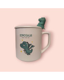 Чашка з кришкою і ложкою 350мл Динозавр Dinosaur 3 (46-1)