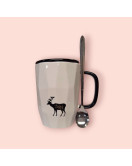 Чашка з кришкою і ложкою "Інь Янь" Deer 400мл (633)
