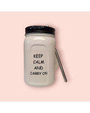 Чашка з кришкою і трубочкою 350мл KEEP CALM (120224)