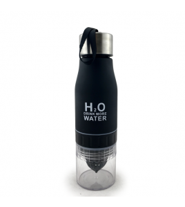 Пляшка для води і напоїв "H2O" чорна 600 мл (QC-650)