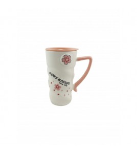 Чашка з кришкою і ложкою "Flowers" №4 400мл (CY-6052)