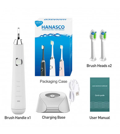 Звукова електрична зубна щітка HANASCO Sonic Electric біла (S1001)