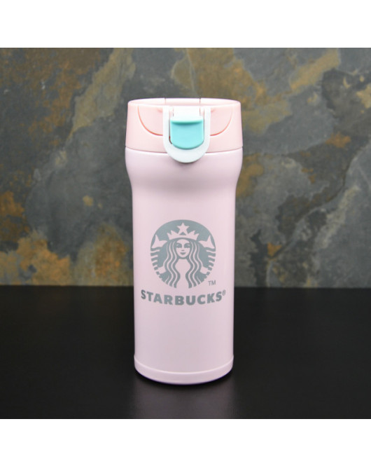 Термокухоль з логотипом Starbucks 380мл Рожевий (Н-253)