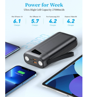 Аккумулятор УМБ Powerbank RSESUN 27000 mAh з фонарем